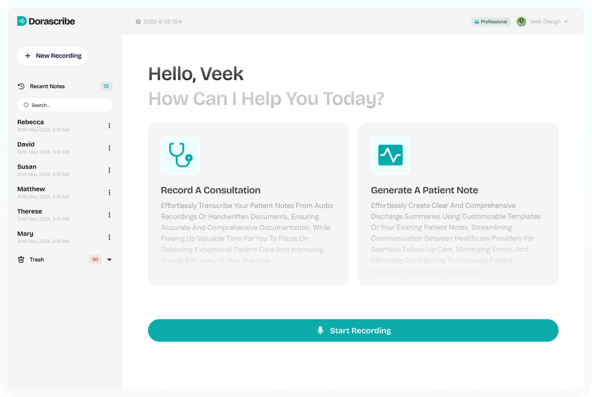 Dorascribe AI Medical Transcription logo