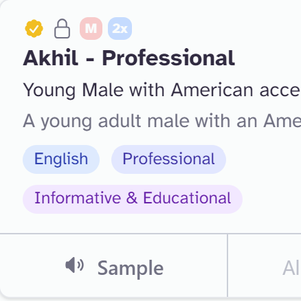 Akhil - Professional AI Voice Published on ElevenLabs